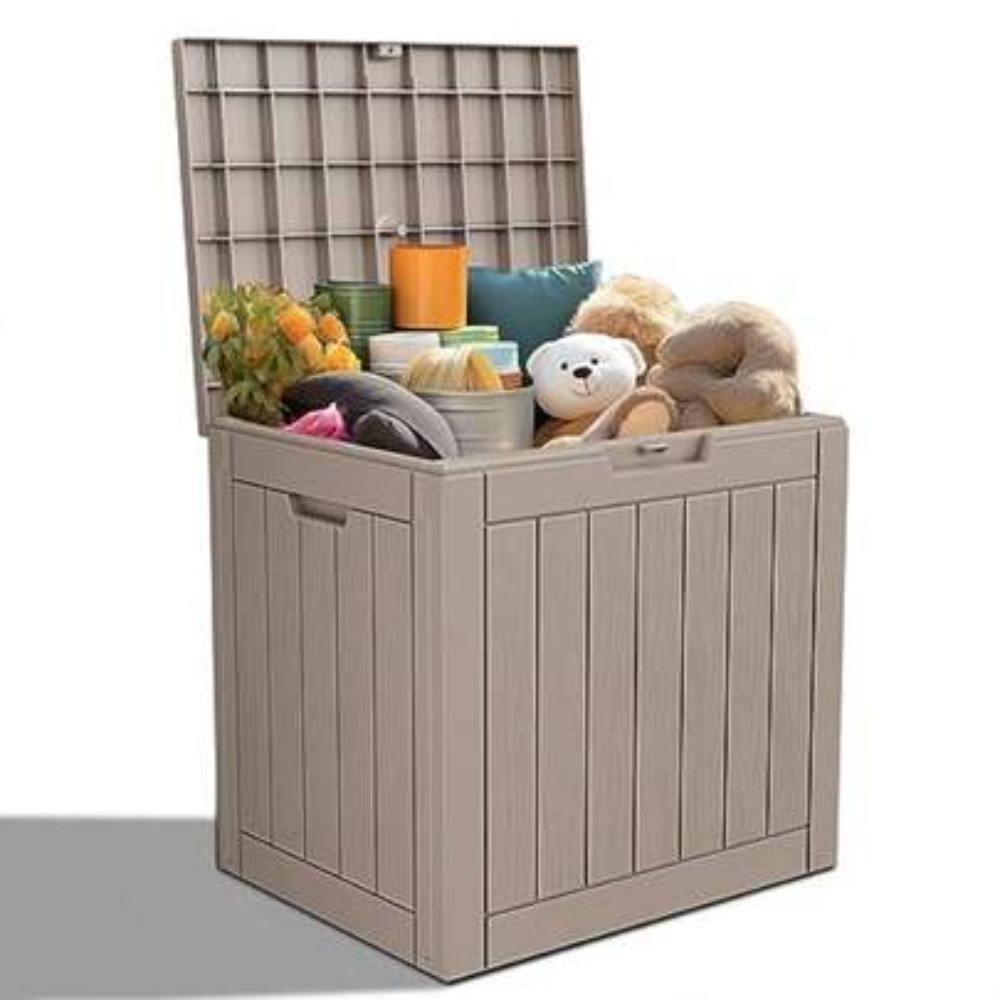 Outdoor Furniture Cushion - Lockable Resin Deck Box Outdoor Storage