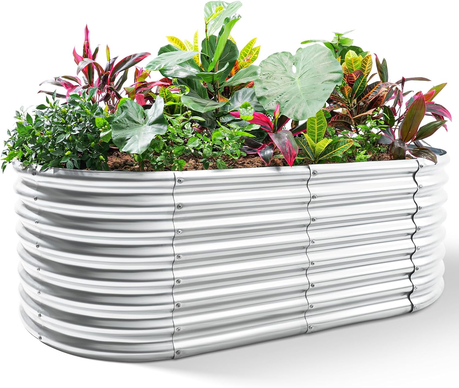 Planter Raised Metal - Galvanized Raised Garden Bed, 8x4x2ft Planter