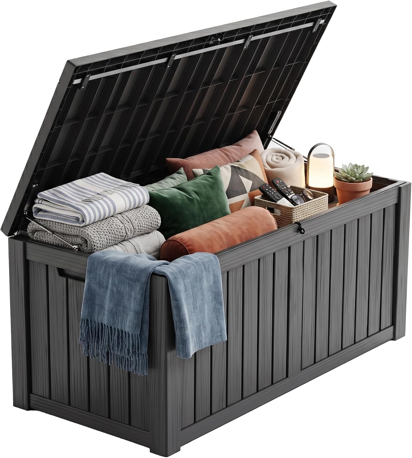 Outdoor Furniture Cushion - 200 Gallon Lockable Resin Deck Box,