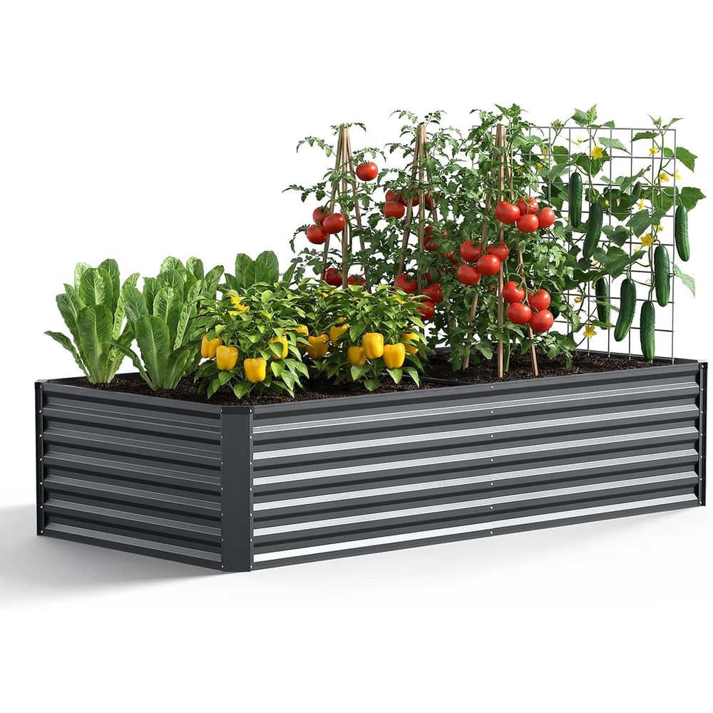 Planter Raised Metal - Large Outdoor Galvanized Raised Garden Bed,
