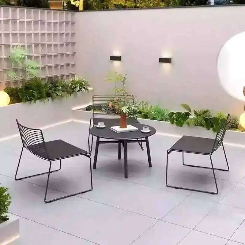 Outdoor Furniture For Cafe - Simple Cafe Balcony Leisure Iron Courtyard