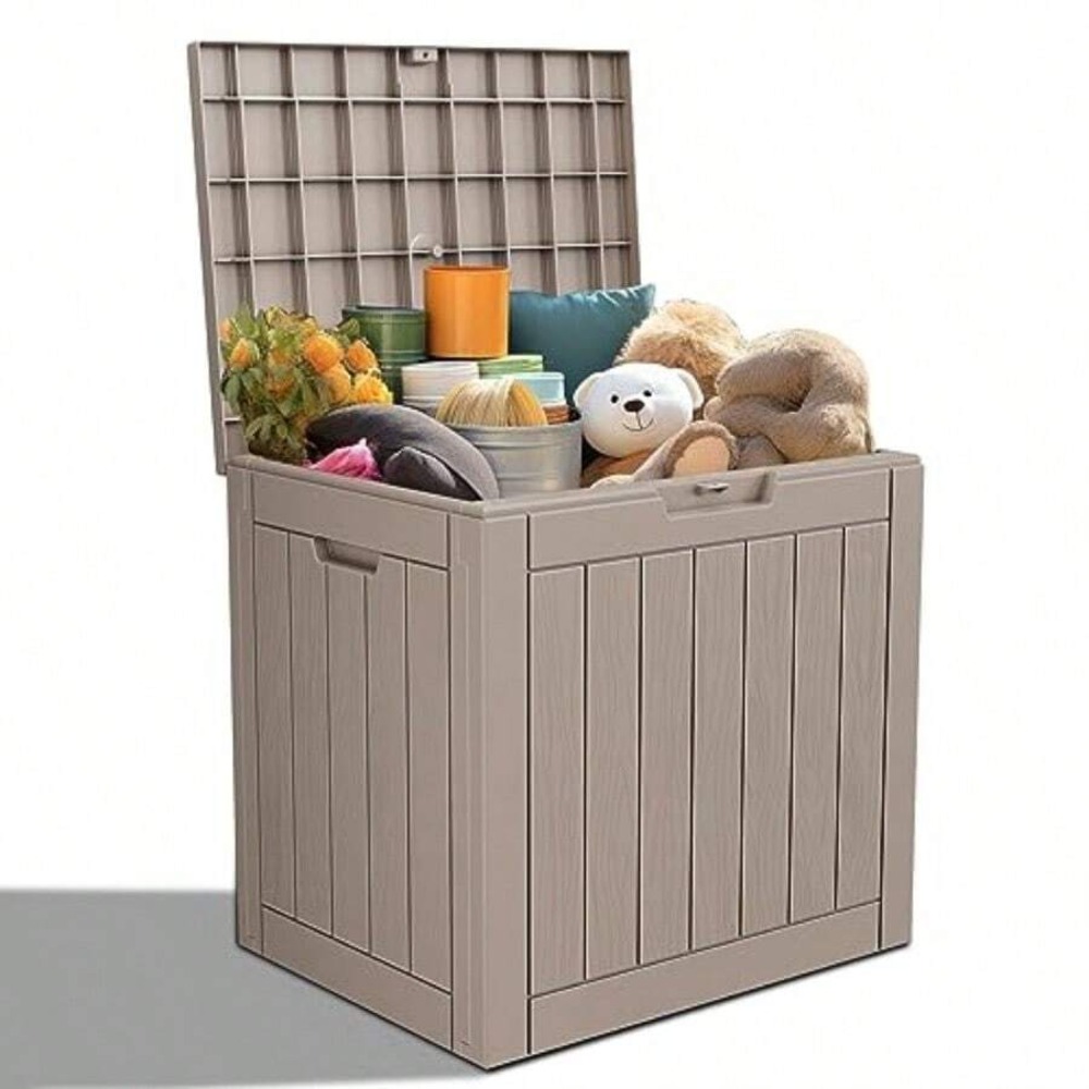 Lockable Resin Deck Box Outdoo - Outdoor Furniture Cushion review and price