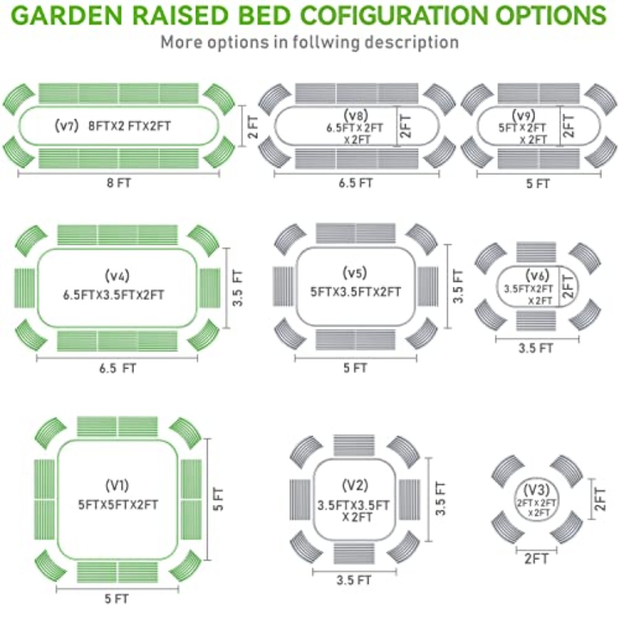 8x2x2/6.5x3.5x2/5x5x2ft Outdoo - Planter Raised Metal review and price