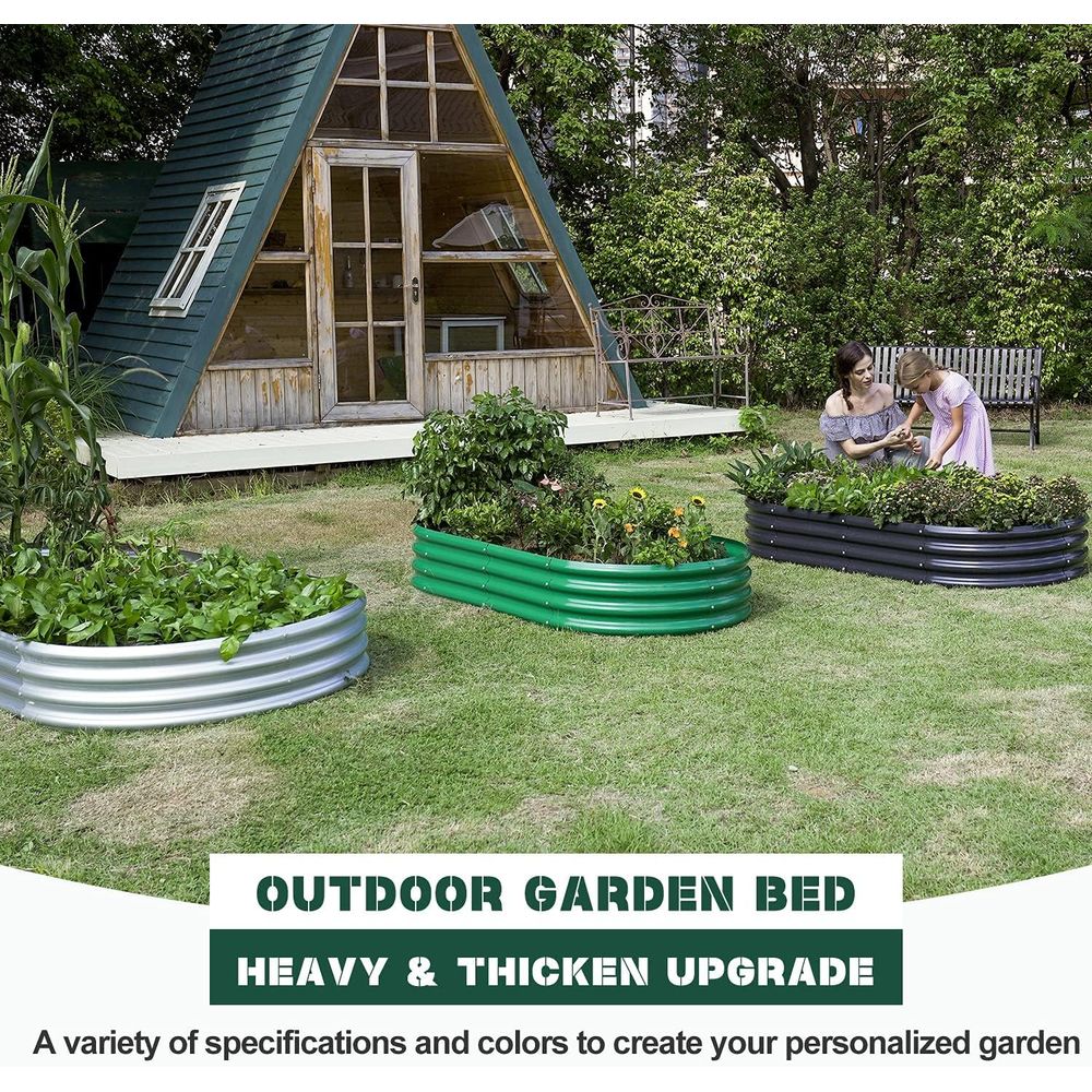 2-Pack Galvanized Oval Raised  - Planter Raised Metal review and price