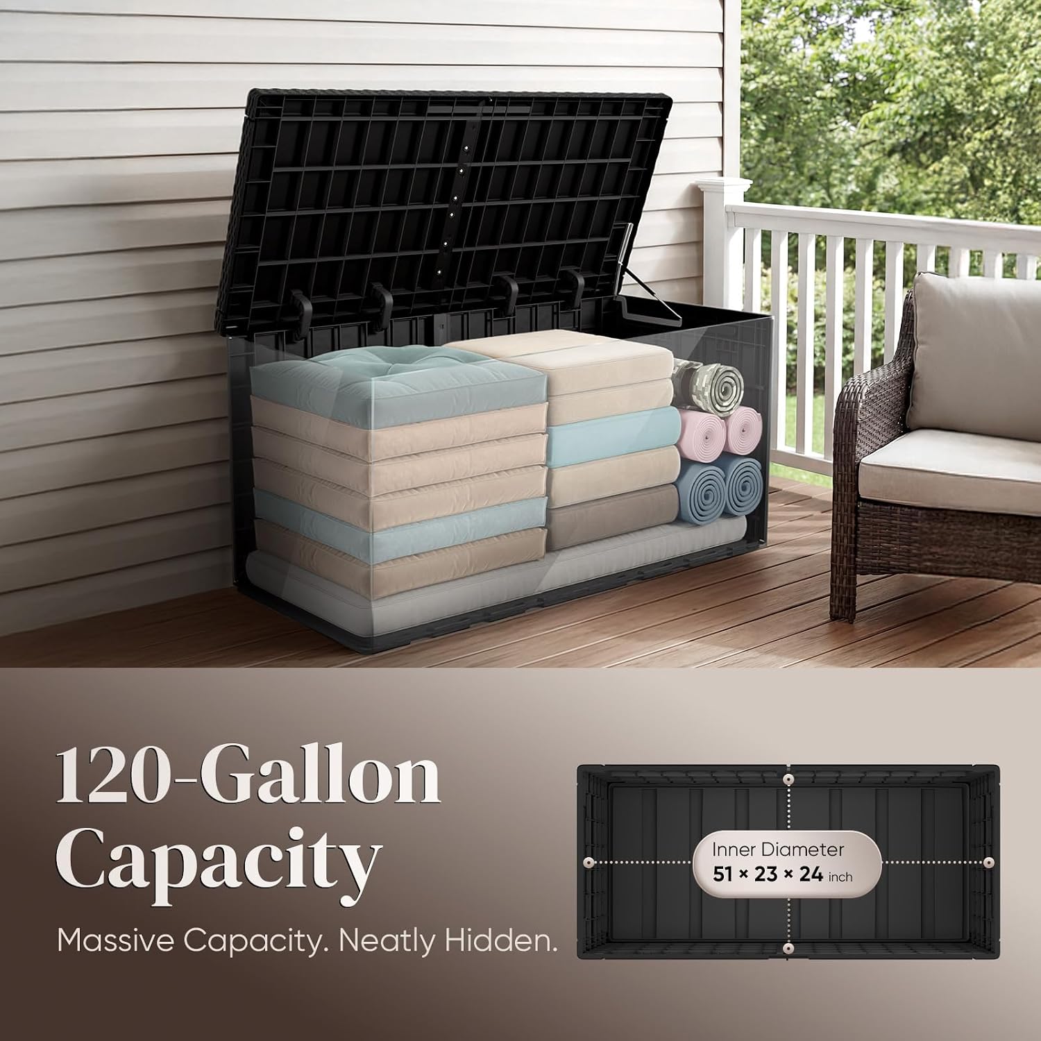 120 Gallon Large Outdoor Stora - Outdoor Furniture Cushion review and price