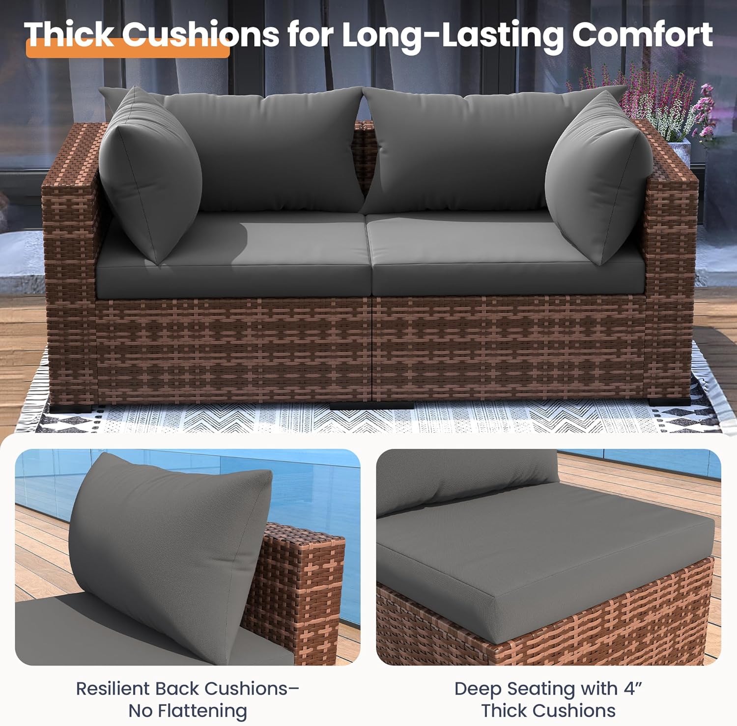 5-Piece Outdoor Sectional Sofa - Outdoor Furniture Fire Table review and price