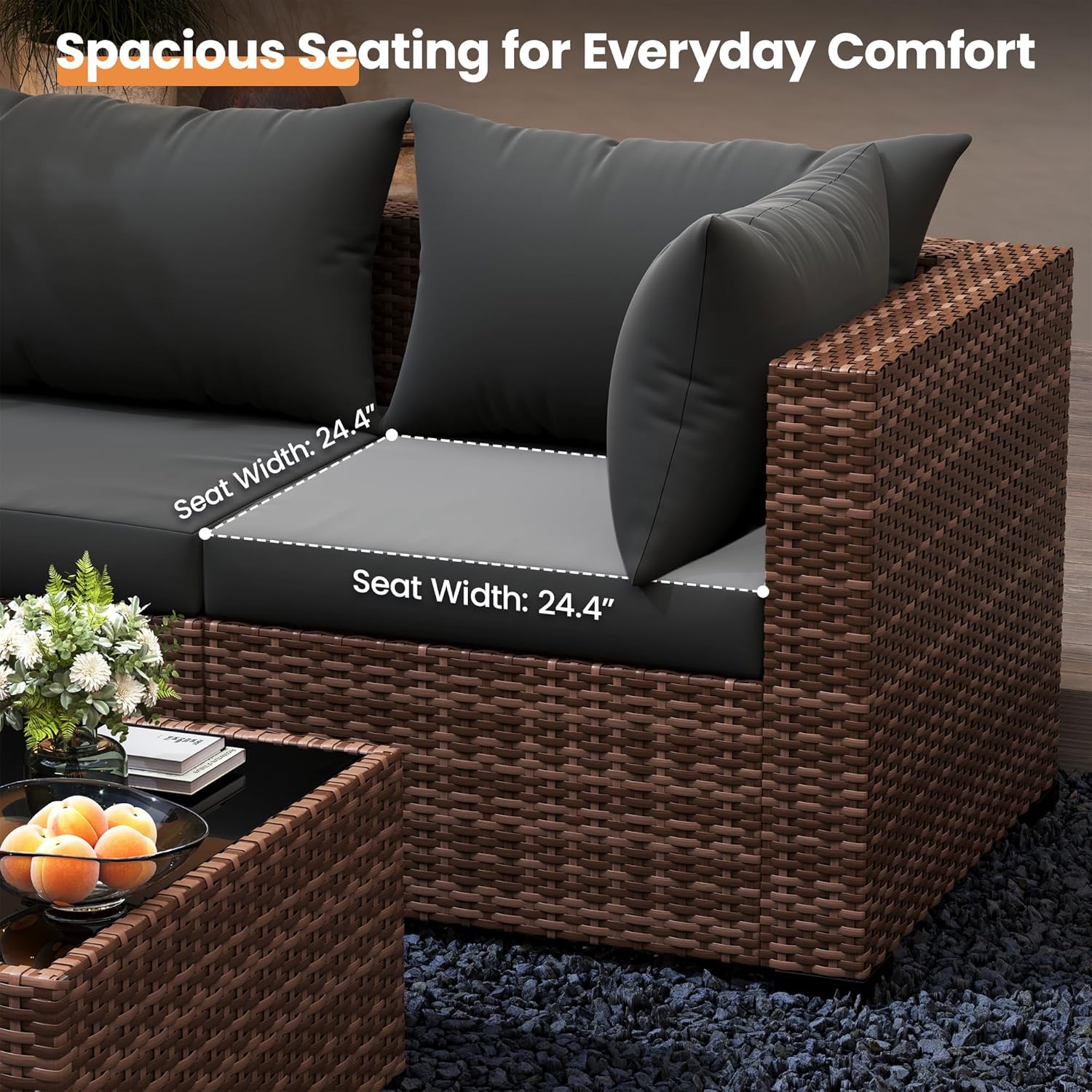 5-Piece Outdoor Sectional Sofa - Outdoor Furniture Fire Table review and price