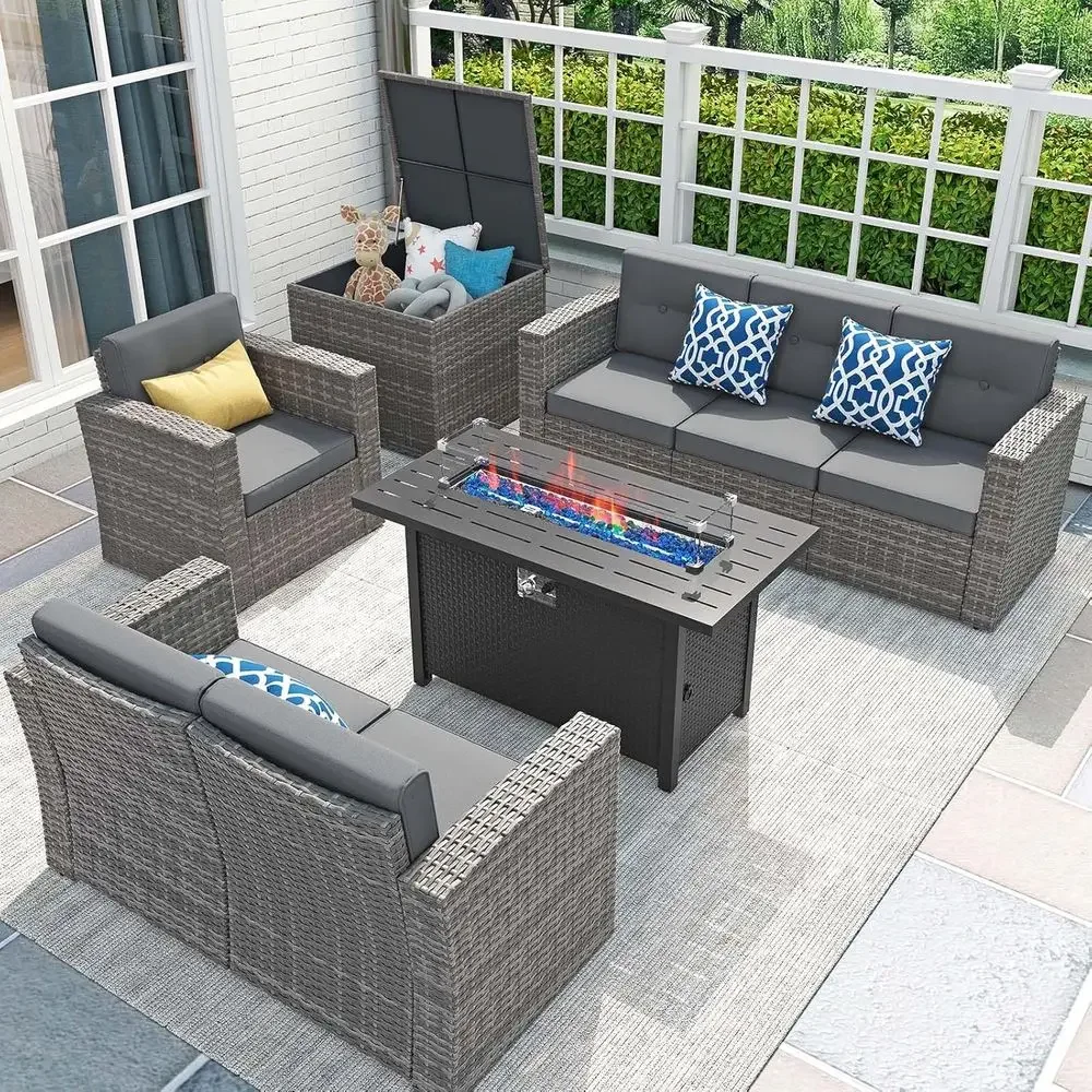 8-Piece Patio Furniture Set wi - Outdoor Furniture Fire Table review and price