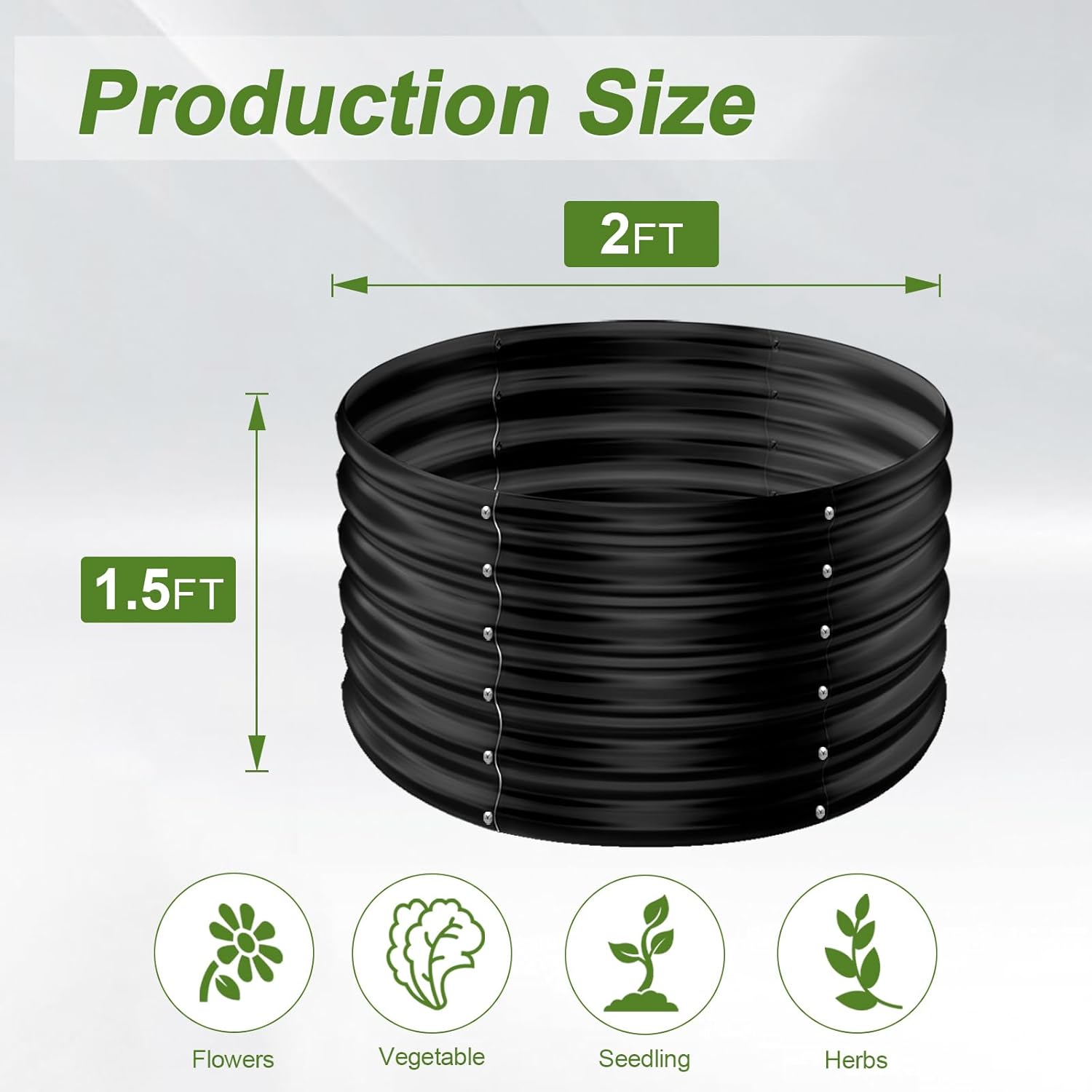 2 Pack 2x2x1.5ft Round Galvani - Planter Raised Metal review and price