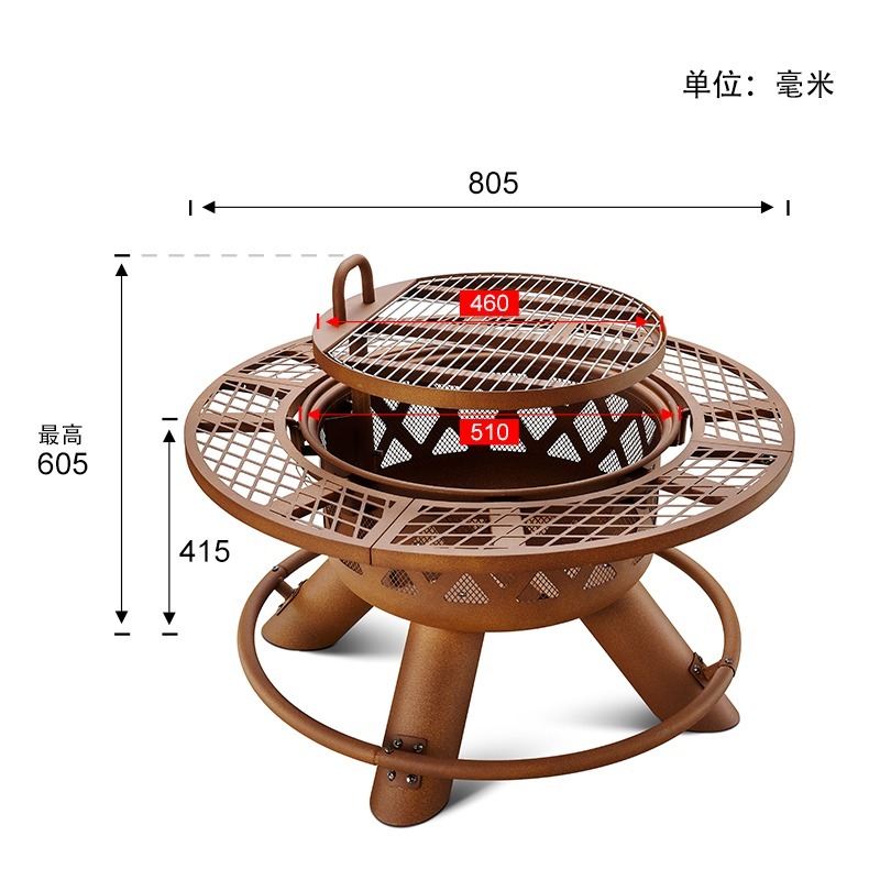 2026 Modern Outdoor Steel Char - Outdoor Furniture Fire Table review and price