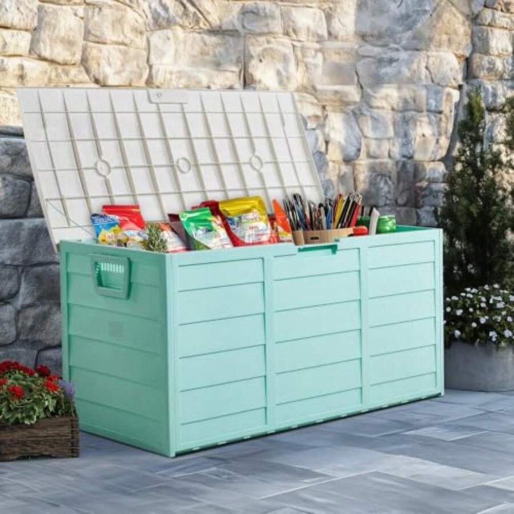 75 Gallon Large Resin Deck Box - Outdoor Furniture Cushion review and price