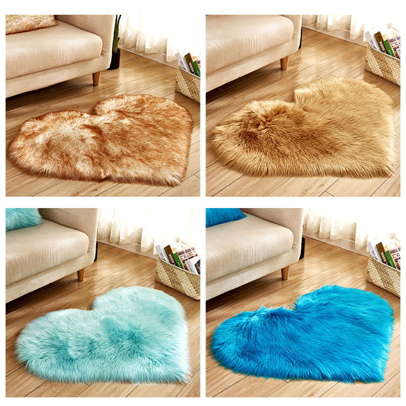 Furry Solid Color Heart Rug Be - Outdoor Furniture For Cafe review and price