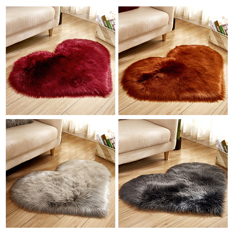 Furry Solid Color Heart Rug Be - Outdoor Furniture For Cafe review and price