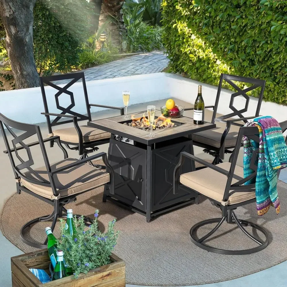5-Piece Outdoor Patio Furnitur - Outdoor Furniture Fire Table review and price